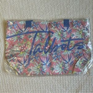 Talbots Tropical Print Logo Tote Bag Beach Vacation